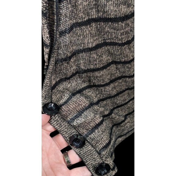 Retro Preppy Black And Brown Lace Cardigan by American Rag - Picture 7 of 10